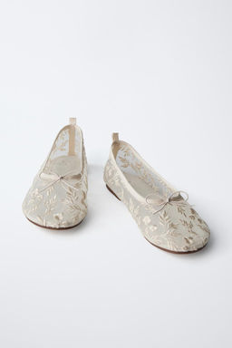 EMBROIDERED BALLET FLATS - Zara фото 3