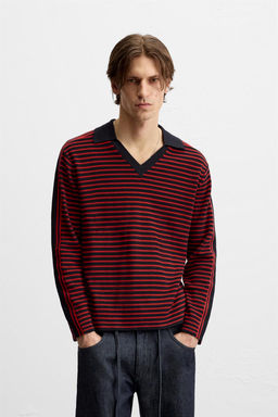 STRIPED KNIT POLO SHIRT - LIMITED EDITION - Zara фото 9