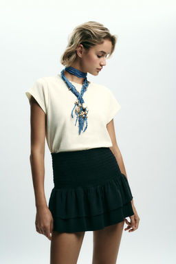 WIDE-WAIST BERMUDA SHORTS WITH RUFFLES - Zara фото 5