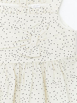 Kare Yaka Ask?l? ?i?ekli K?z ?ocuk Elbise