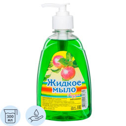 РАДУГА жидк.мыло 300мл дозатор Яблоко