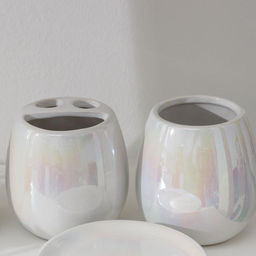 Аксессуары для ванной Pearl, 4 предмета: мыльница, дозатор для мыла 400 мл, 2 стакана - Simaland фото 3