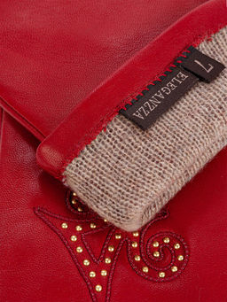 Перчатки женские ш+каш. F-IS0018 red - Eleganzza фото 6