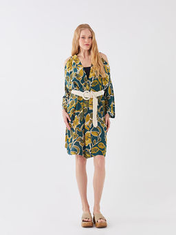 ?al Yaka Desenli Vual Kad?n Kimono