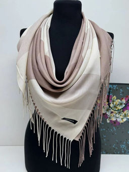 K13583 Палантин 100/100 хлопок БЕЖЕВЫЙ