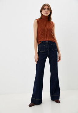 Вязаный жилет с высоким стоячим воротником - Incity фото 2