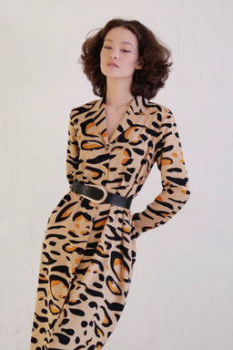 Платье-рубашка с английским воротником принт - Martichelli фото 152