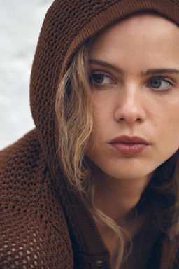 KNIT CARDIGAN WITH HOOD - Zara фото 6