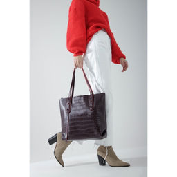 Сумка-тоут на молнии, цвет бордовый - Simaland фото 4