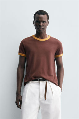 CONTRAST STRIPE T-SHIRT - Zara фото 4
