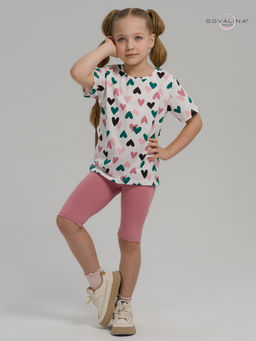 Костюм Актив зеленые сердечки-сухая роза