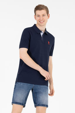 Мужская темно-синяя футболка с воротником поло Basic - U.s. polo assn фото 2