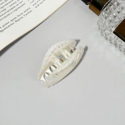 Цена за 12 шт. Крабик для волос « Туман», веер, 6 см, белый