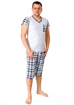 Костюм Бруно бриджи клетка синяя