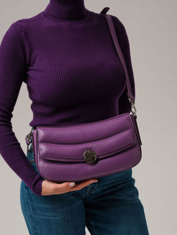 Кожаная сумка Azaro 30628 фиолетовая сирень