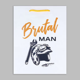 Цена за 2 шт. Пакет подарочный ламинированный, упаковка, Brutal man, MS, 23 х 18 х 8 см
