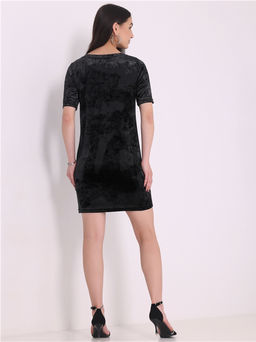 Платье Апрель велюр черное фото 2