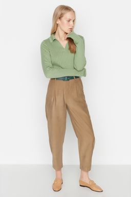 Mint Kol Ucu Detayl? Polo Yaka Triko Kazak TWOAW21KZ1113