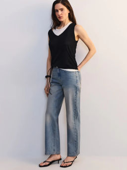 Джинсы прямого фита с высокой посадкой регулярной длины ZR2604092315-102 / Zarina