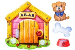 Счетный материал мини-игра Домик собачки