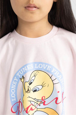 Футболка с короткими рукавами Looney Tunes для девочек - Defacto фото 5