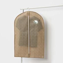 Чехол для одежды Доляна Points, ПВХ окно, 6090 см, бежевый  фото 3