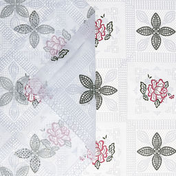 LACE Скатерть ажурная ПВХ Фелиция 220х137см, длина стола до 180см, на 8 персон, белый фон, цветное тиснение, матовая, на пленке, т.м. Домашняя мода (Китай)  фото 5