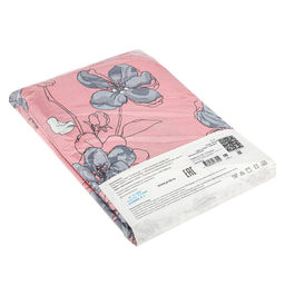 Пододеяльник Евро Макси на пуговицах Цветы сакуры пудровый 240х215см, бязь Комфорт 121г/м2, хлопок 100%, упаковка классическая ПВХ 28х41см, Домашняя мода (Россия)  фото 3