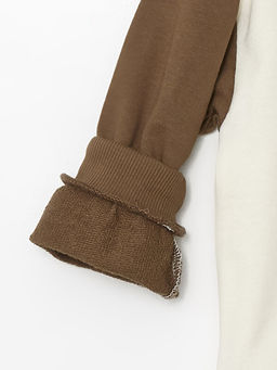 Bisiklet Yaka Bask?l? Erkek ?ocuk Sweatshirt