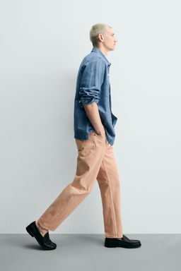 JEANS STRAIGHT FIT COLOR LAVADO / Naranja - Zara фото 6