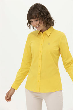 U. S. Polo Assn Женская желтая базовая рубашка с длинным рукавом - U.s. polo assn фото 10