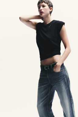 TRF STRAIGHT CROP MID-WAIST JEANS - Zara фото 16