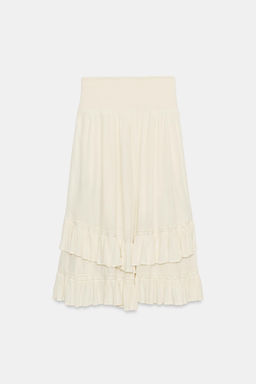 FALDA MIDI VOLANTES / Beige - Zara фото 6