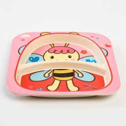 Набор бамбуковой посуды Бабочка, 5 предметов: тарелка, миска, стакан, вилка, ложка - Крошка я фото 3