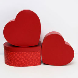 Набор подарочных коробок 3 в 1 сердца L:28.5?26.3?13 M:26?24?11.5 S:23.5?21.5?10 см