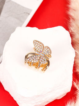 Цена за 6 шт. Крабик для волос «Одри», бабочка стиль, 2.5 см, золото