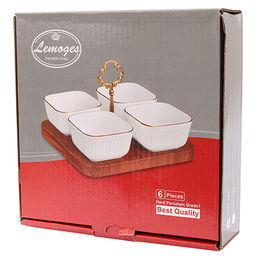 90052-345 Менажница на подставке 4 блюда 6пр керамика LR (х8) - Mayer&boch фото 3