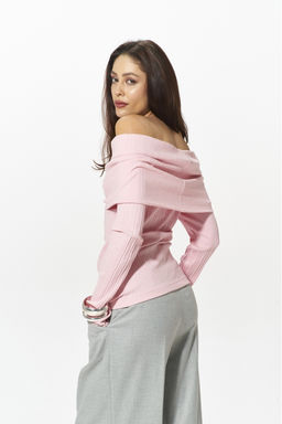 Лонгслив с открытыми плечами Pink - Erist store фото 2