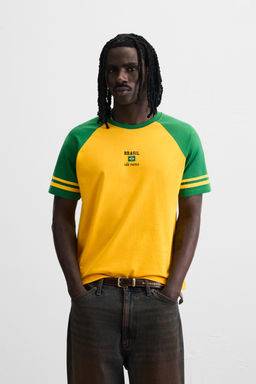 EMBROIDERED COLOUR BLOCK T-SHIRT - Zara фото 2