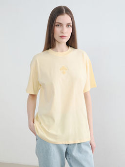 Bisiklet Yaka Bask?l? Kad?n Ti??rt