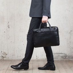 Кожаная деловая сумка для ноутбука Carter Black - Lakestone фото 10