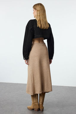 TRENDYOLMILLA Antrasit Yuksek Bel Klos Form Yumos Orme Etek TWOAW24ET00249  фото 5