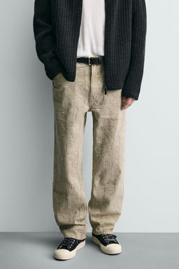 PANTAL?N STRAIGHT FIT JACQUARD / Khaki - Zara фото 2