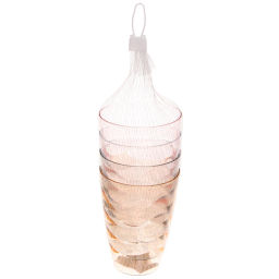 Цена за 2 шт. Стакан пластиковый 500мл "Волна" в наборе 4шт, микс цветов