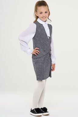 Жилет для девочек 183-7114. 049 т.серый