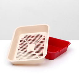 Туалет средний с сеткой 36 х 26 х 6,5 см, бежевый/красный - Simaland фото 4