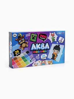 Аквамозаика «Сделай брелок», 2 основы, 24 трафарета, 2400 шариков