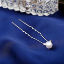 Цена за 20 шт. Шпилька для волос «Бусинка», стразы, 0.8×6 см, МИКС