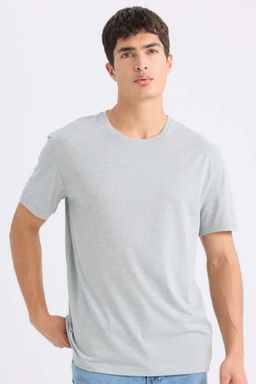 New Regular Fit Bisiklet Yaka Basic Duz K?sa Kollu Tisort - Defacto фото 3
