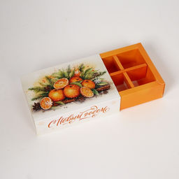 Коробка под 6 конфет «Мандарины», 13.7×9.8×3.8 см